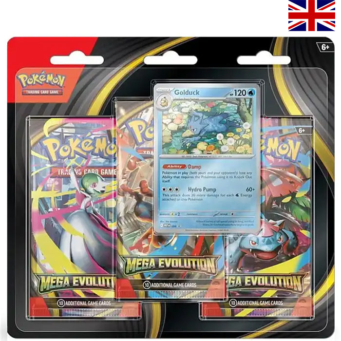 Mega Evolution 3-Pack Blister Golduck - Englisch