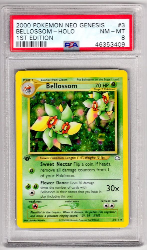 Bellossom 2000 #3 1st Edition PSA 8 - Englisch