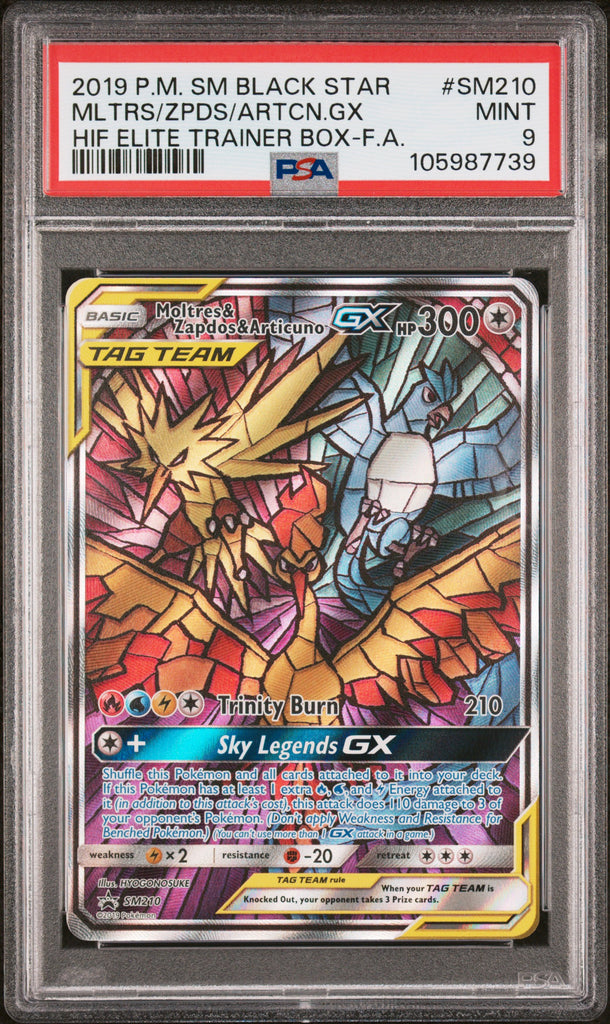 Moltres & Zapdos & Articuno GX 2019 210 PSA 9 - Englisch